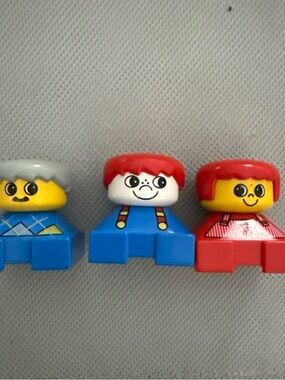 Vintage Lego Duplo Square Base Body People Person Figures Lot of  3.